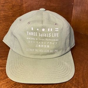 Olive ADIDAS 3 Stripe Life Hat